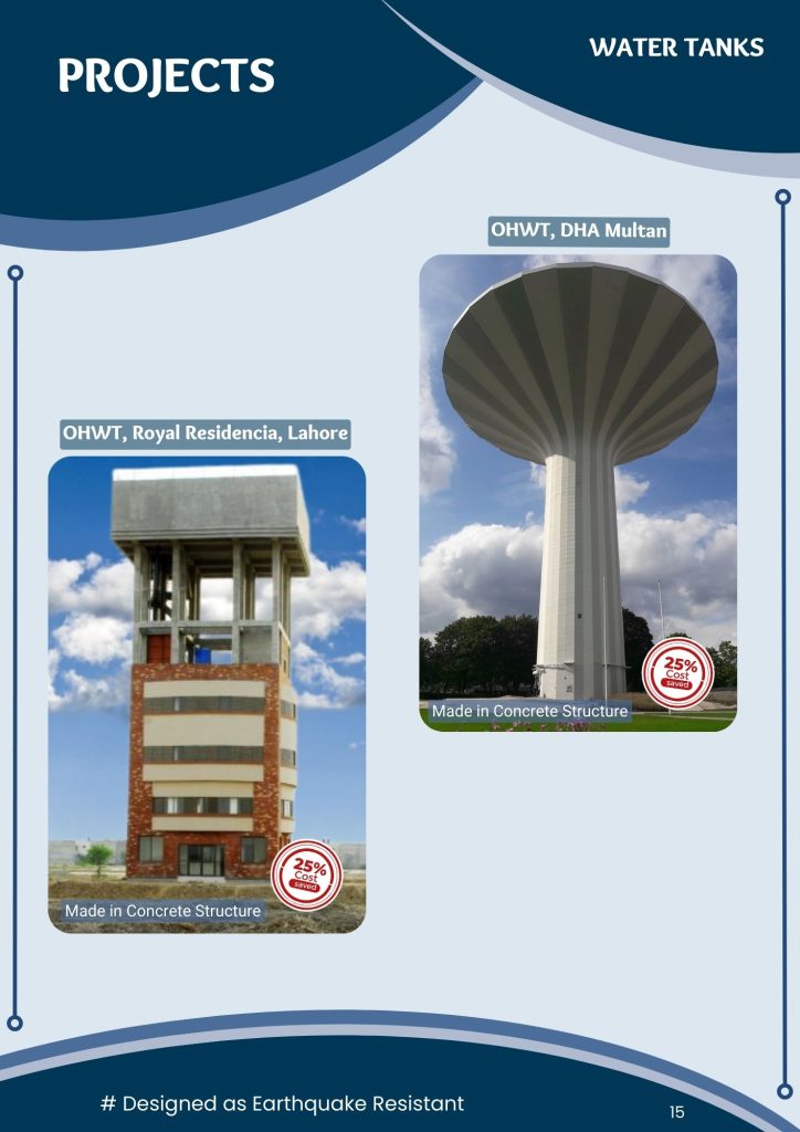Water tanks Projects designed by ICE